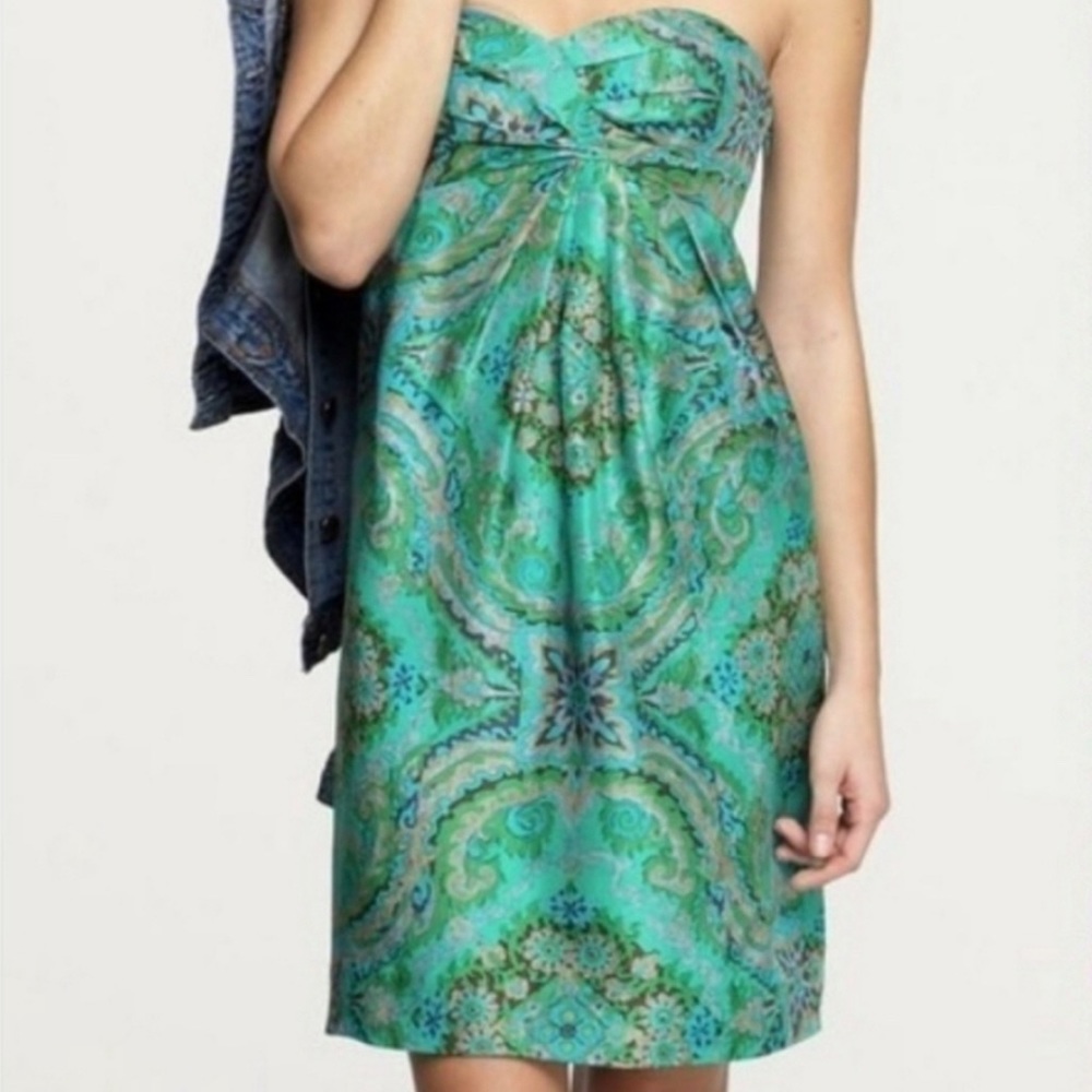 J Crew silk strapless dress